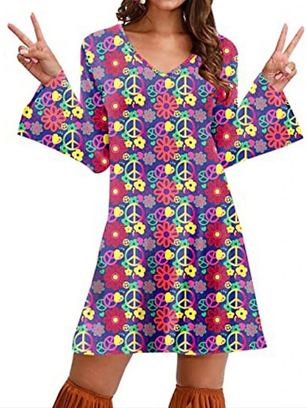 FOR G and PL Retro 1970's Disco Hippie Dress NWOT